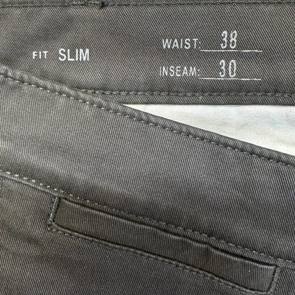Eddie Bauer Chino Pants Mens Size 38x30 Dark Gray Slim Fit Specially Dyed